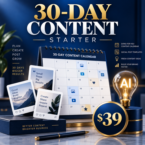 30-Day Content Starter service for $39